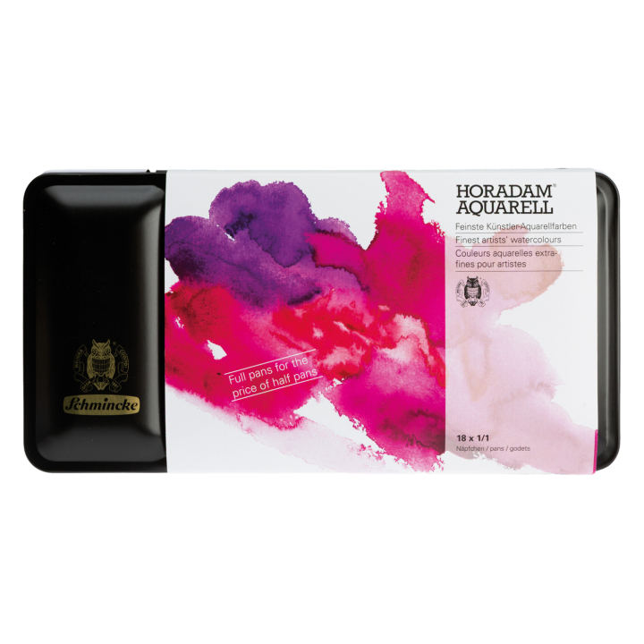 Horadam Akvarelli Full Pans 18-setti ryhmässä Taiteilijatarvikkeet / Taiteilijavärit / Akvarellivärit / Akvarellinapit @ Pen Store (137789)