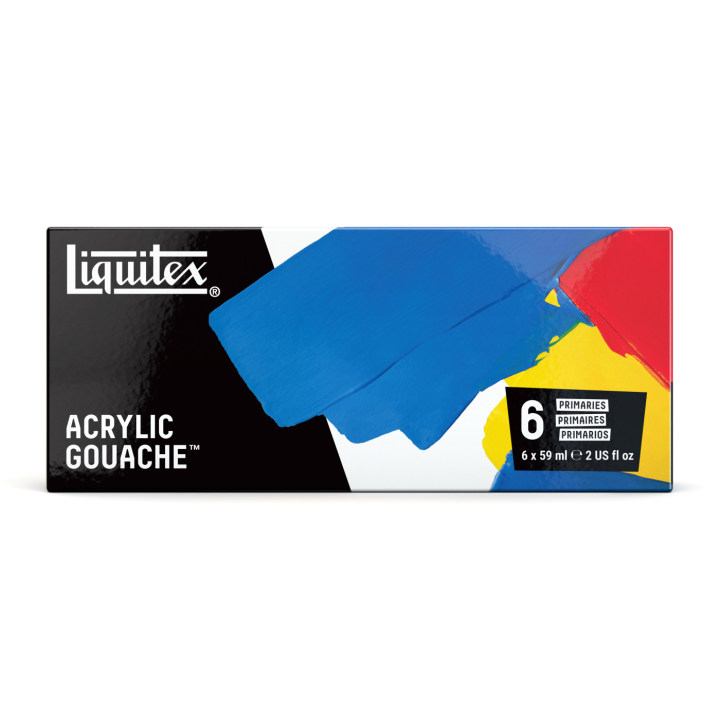 Guassiväri Primaries Set 6x59 ml ryhmässä Taiteilijatarvikkeet / Taiteilijavärit / Guassivärit @ Pen Store (137843)