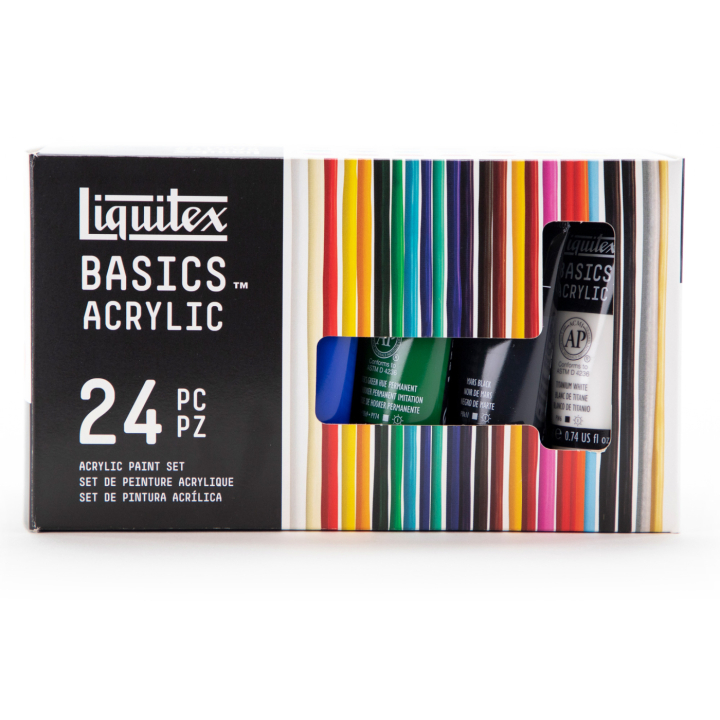 Akryyliväri Basics Set 24x22 ml ryhmässä Taiteilijatarvikkeet / Taiteilijavärit / Akryylivärit @ Pen Store (137849)