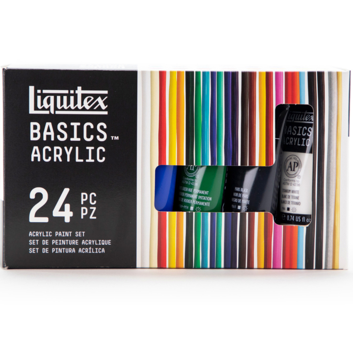 Akryyliväri Basics Set 24x22 ml ryhmässä Taiteilijatarvikkeet / Taiteilijavärit / Akryylivärit @ Pen Store (137849)