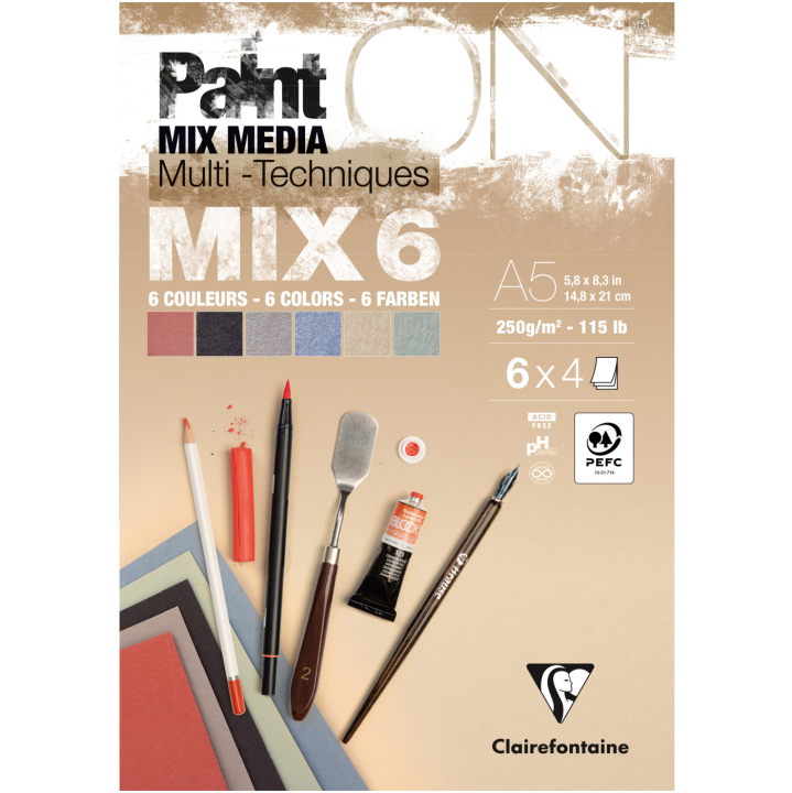 Paint'ON Monitekniikkalehtiö Mix6 A5 ryhmässä Paperit ja Lehtiöt / Taiteilijalehtiöt / Mixed media-lehtiöt @ Pen Store (137963)
