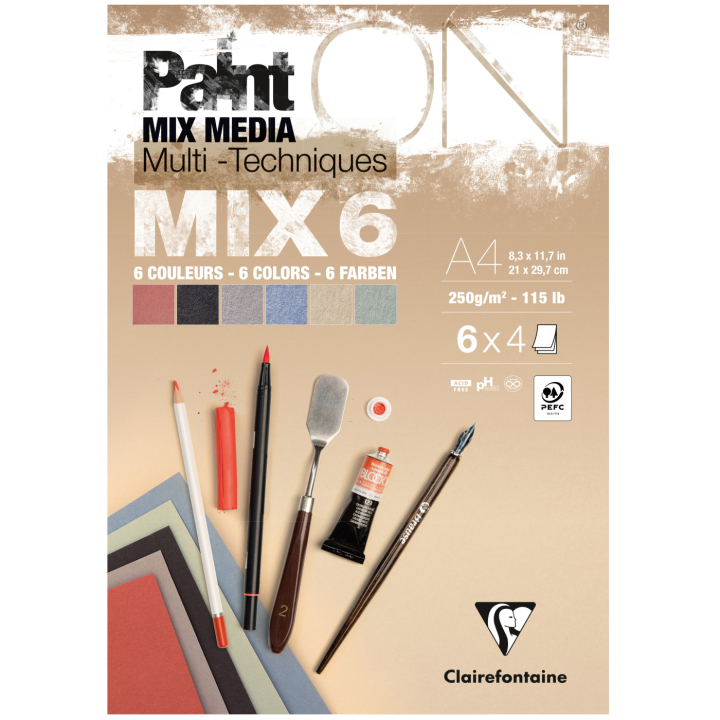 Paint'ON Monitekniikkalehtiö Mix6 A4 ryhmässä Paperit ja Lehtiöt / Taiteilijalehtiöt / Mixed media-lehtiöt @ Pen Store (137964)