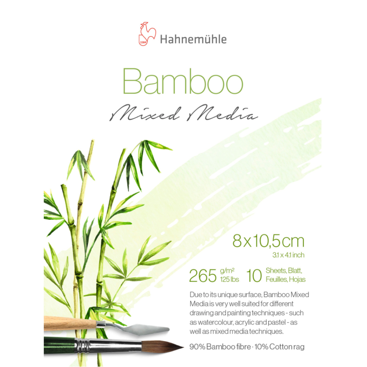 Mixed Media Bamboo 265g 8x10,5 cm ryhmässä Paperit ja Lehtiöt / Taiteilijalehtiöt / Mixed media-lehtiöt @ Pen Store (137995)