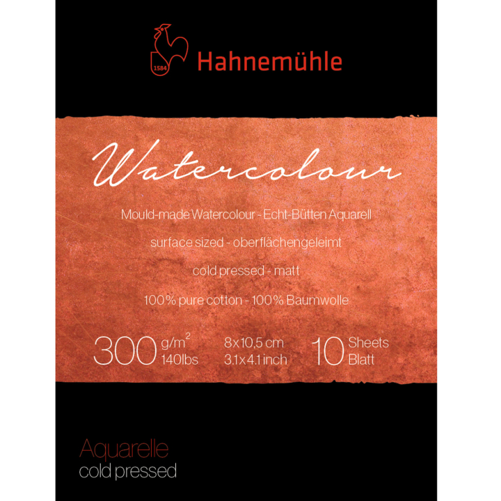 Akvarelliipaperi 300g Cold Pressed 8x10,5 cm ryhmässä Paperit ja Lehtiöt / Taiteilijalehtiöt / Akvarellipaperit @ Pen Store (137996)