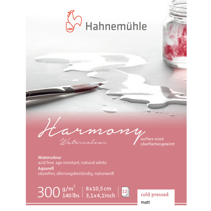 Akvarelliipaperi Harmony 300g Matta 8 x 10,5 cm ryhmässä Paperit ja Lehtiöt / Taiteilijalehtiöt / Akvarellipaperit @ Pen Store (137997)