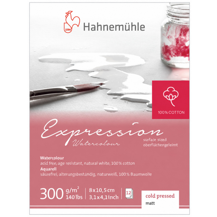 Akvarelliilehtiö Expression 300 g Matt 8 x 10,5 cm ryhmässä Paperit ja Lehtiöt / Taiteilijalehtiöt / Akvarellipaperit @ Pen Store (138011)