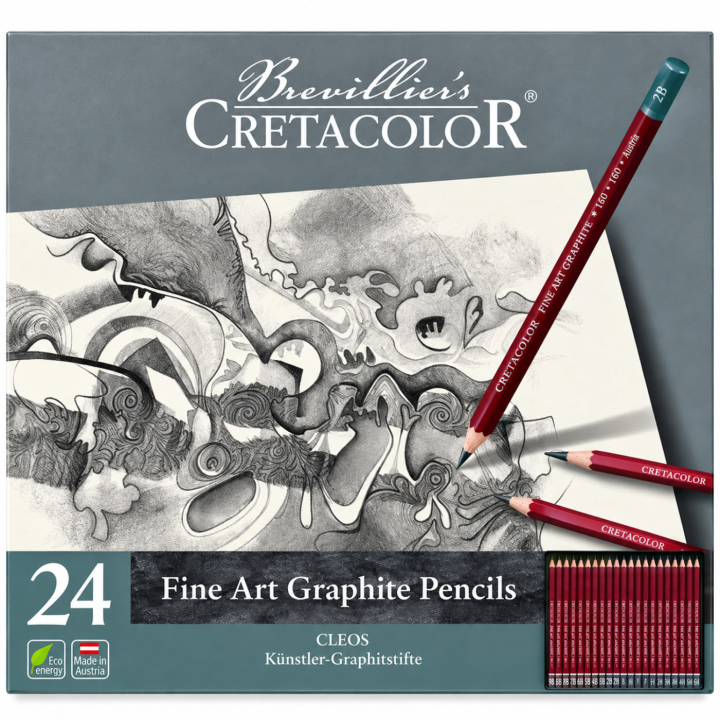 Cleos Fine Art Graphite 24-setti ryhmässä Taiteilijatarvikkeet / Liidut ja lyijyt / Grafiitti ja lyijyt @ Pen Store (138023)