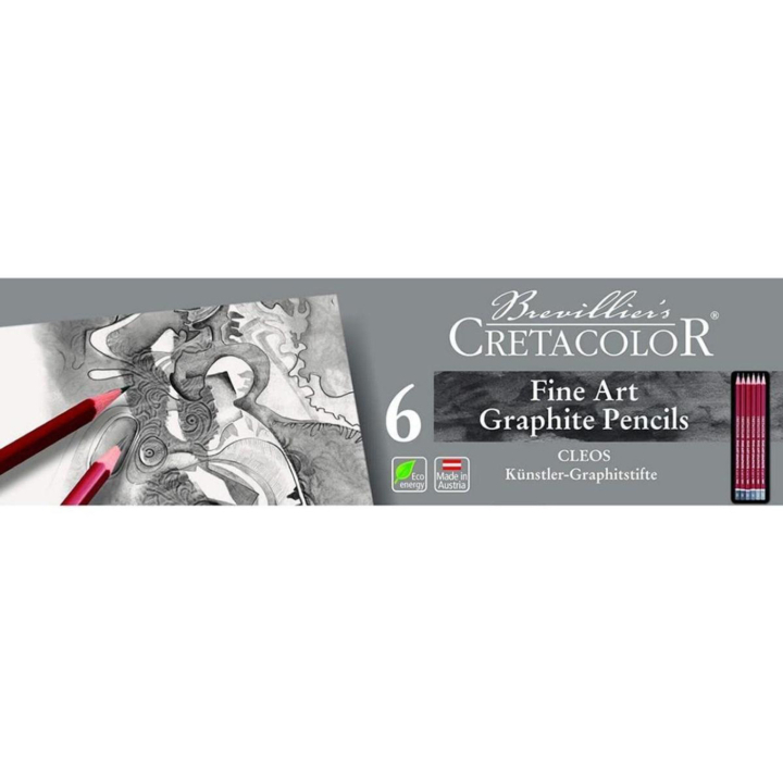 Cleos Fine Art Graphite 6-setti ryhmässä Kynät / Taiteilijakynät / Luonnostelukynät @ Pen Store (138024)