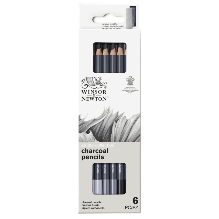 Studio Collection Luonnoskynät 6 osat ryhmässä Taiteilijatarvikkeet / Liidut ja lyijyt / Hiilikynät ja hiilet @ Pen Store (138034)