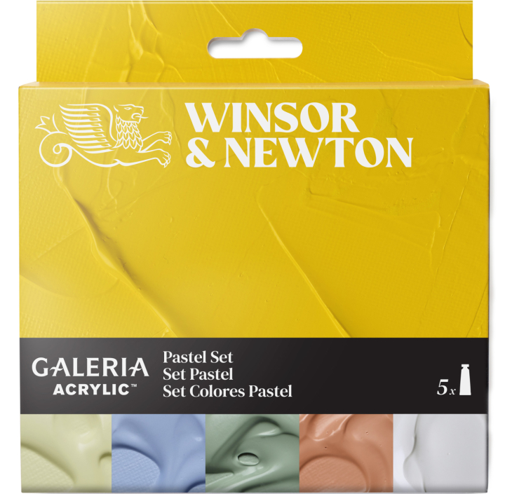 Galeria Akryylimaali 5x60ml Pastel set ryhmässä Taiteilijatarvikkeet / Taiteilijavärit / Akryylivärit @ Pen Store (138039)