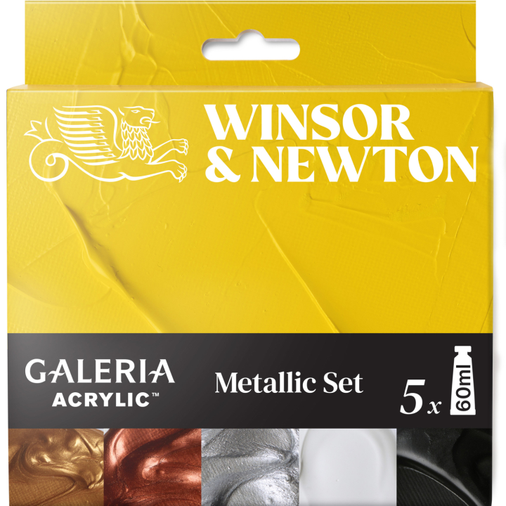 Galeria Akryylimaali 5x60ml Metallic set ryhmässä Taiteilijatarvikkeet / Taiteilijavärit / Akryylivärit @ Pen Store (138040)