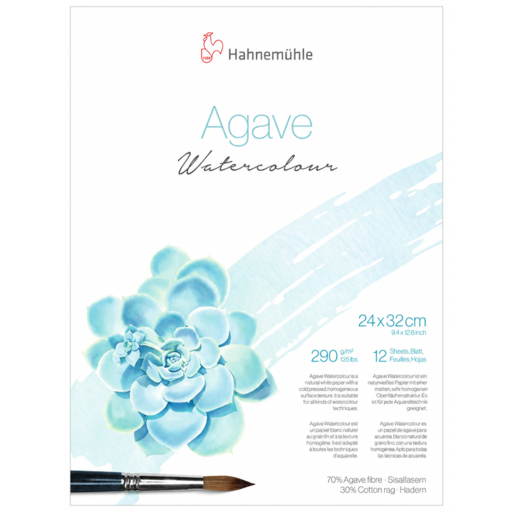 Akvarelliilehtiö Agave 290g CP 24x32 cm ryhmässä Paperit ja Lehtiöt / Taiteilijalehtiöt / Akvarellipaperit @ Pen Store (138051)