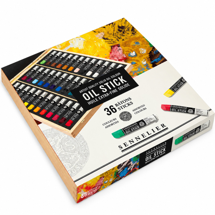 Oil Stick Puulaatikko 36-setti ryhmässä Taiteilijatarvikkeet / Liidut ja lyijyt / Öljyliidut @ Pen Store (138095)