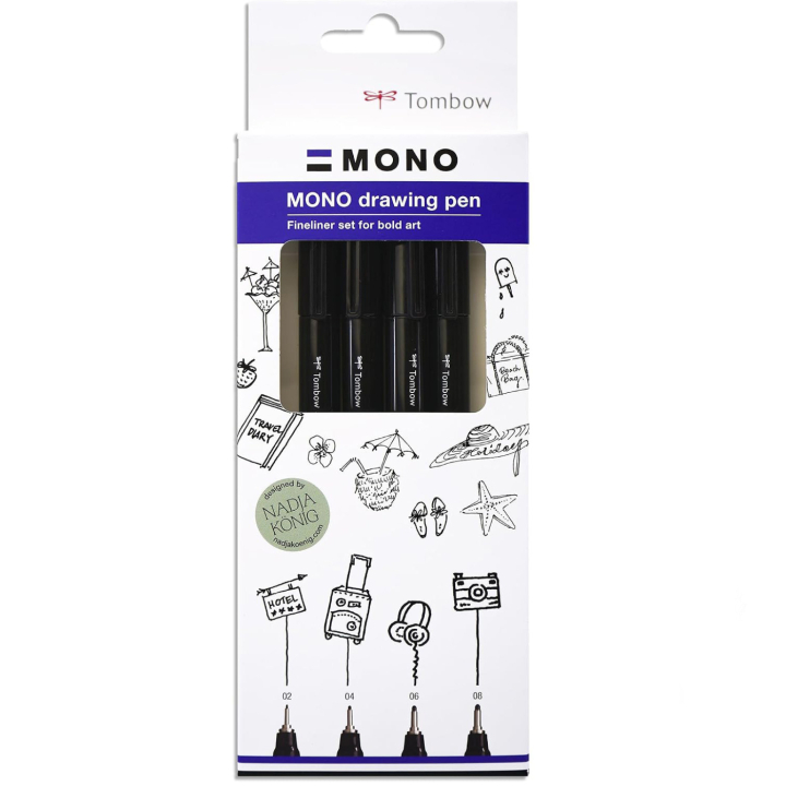 Fineliner MONO Drawing Fine 4 kpl ryhmässä Kynät / Kirjoittaminen / Finelinerit @ Pen Store (138132)
