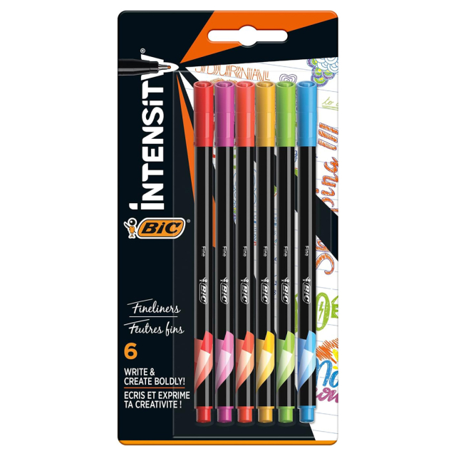 Intensity Fineliner 6-setti Rainbow Colors