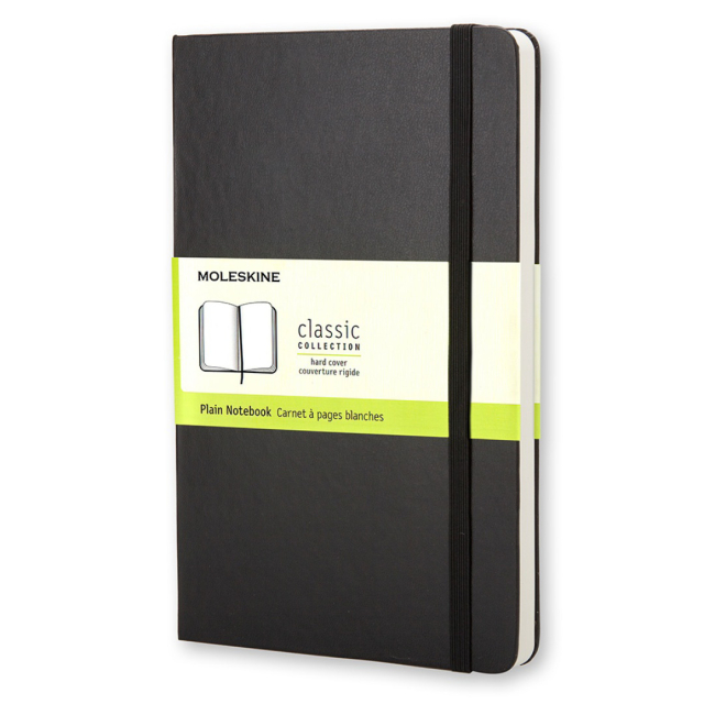 Classic Hard Cover Notebook Pocket Musta