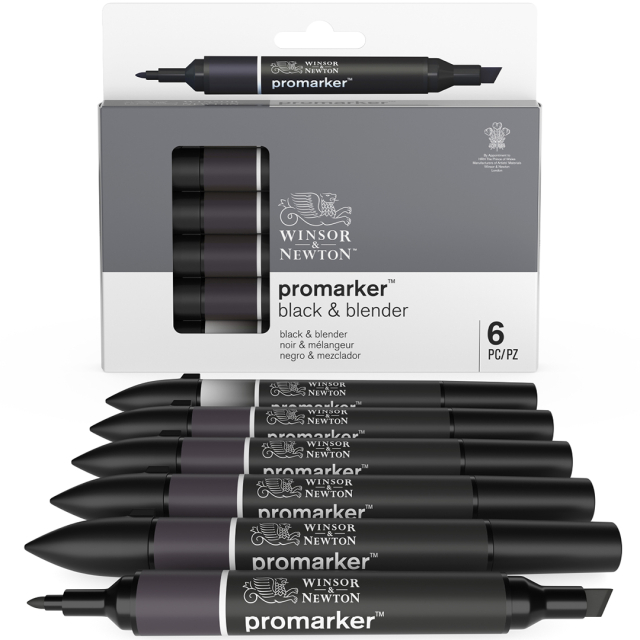 ProMarker 6-setti Black & Blender