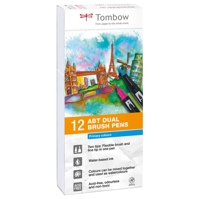 ABT Dual Brush Pen 12-setti Primary
