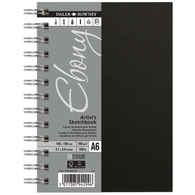 Ebony Artist's Sketch Book Kierre A6