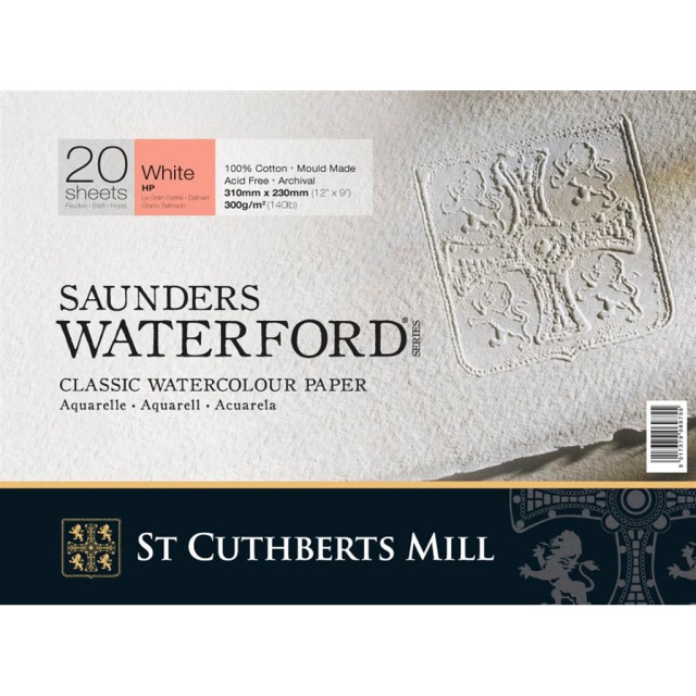 Saunders Waterford Akvarelliilehtiö Valkoinen HP 31x23 cm 300g
