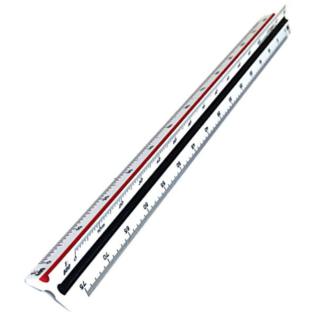 Asteikkomitta 30 cm 100-500