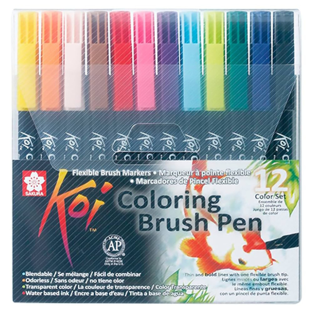 Koi Colouring Brush Pen 12-setti