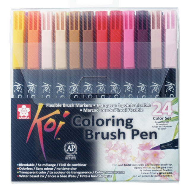 Koi Colouring Brush Pen 24-setti