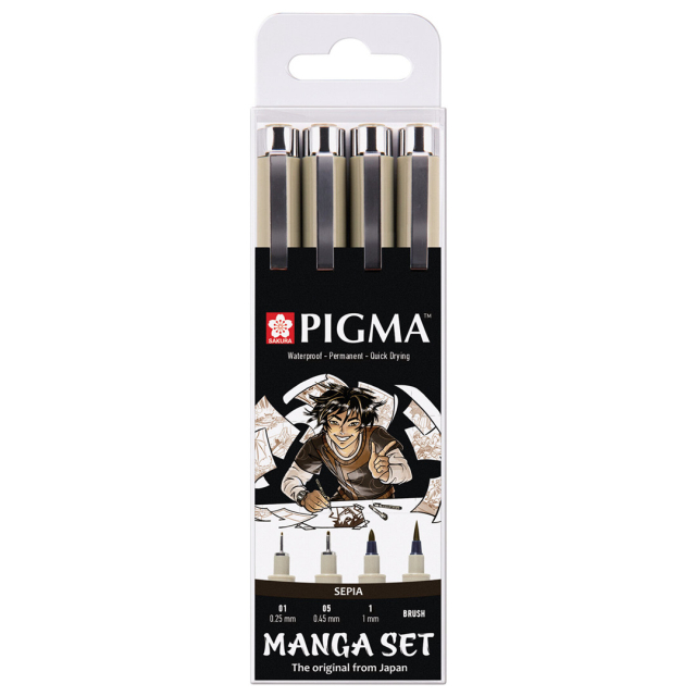 Pigma Sepia Manga 4-setti