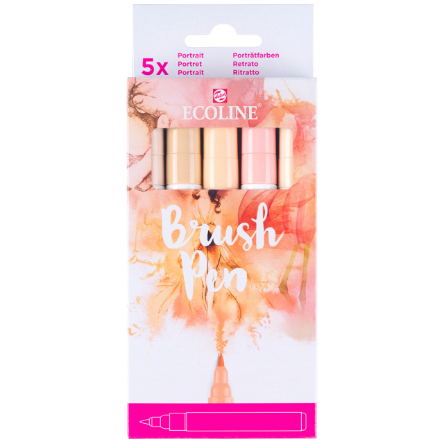 Brush Pen Beige Pinkki 5-setti