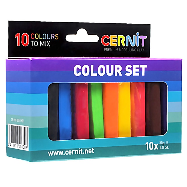 Color setti 10 kpl Cernit-massapakkaus