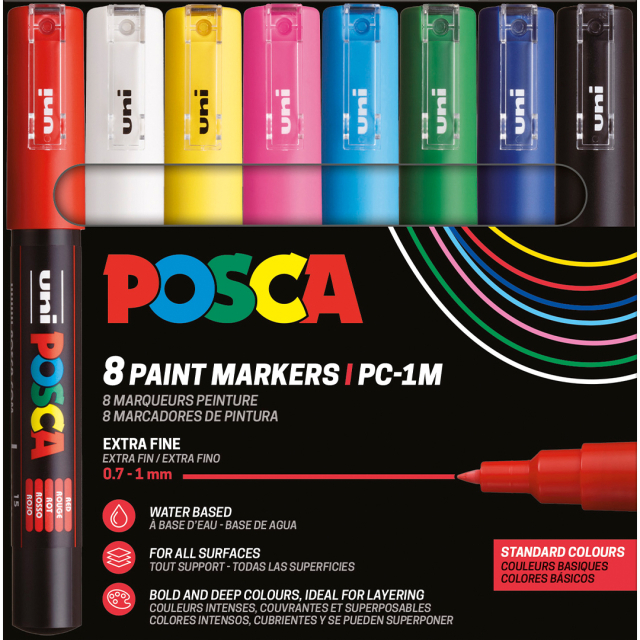 Posca PC-1MC Standard Colours 8-setti