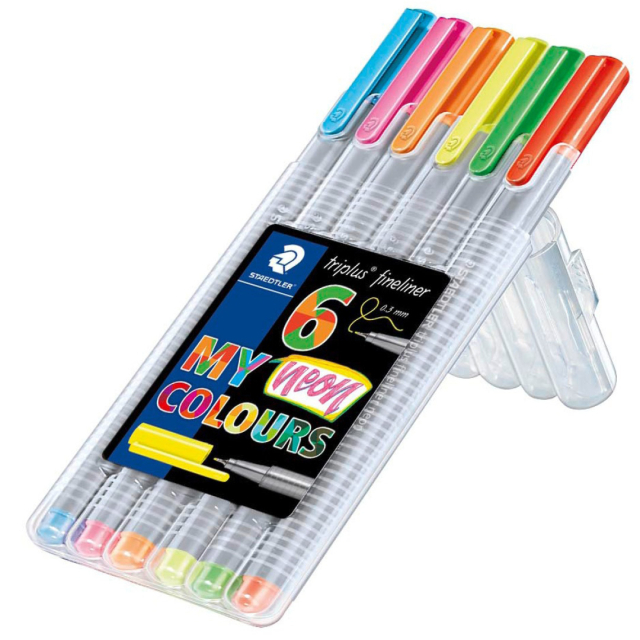 Triplus Fineliner Neon 6 kpl