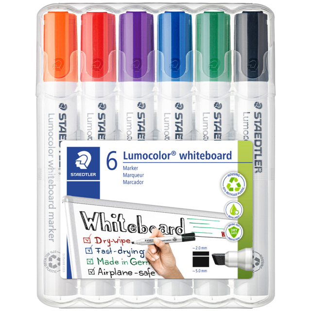 Lumocolor Whiteboard marker Chisel 6-pack