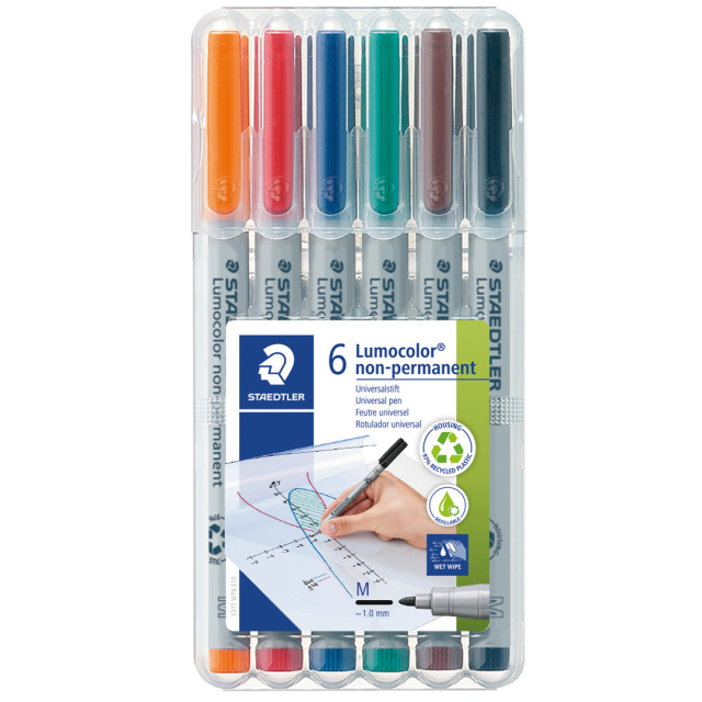 6 kpl Lumocolor Non-permanent Medium
