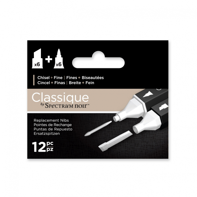 Spare Nibs Chisel + Fine 12-set