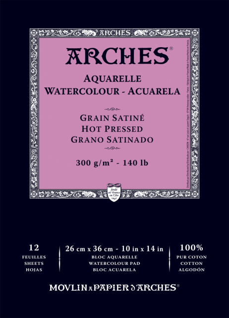 Akvarellilehtiö HP 300g 26x36cm 12 arkkia