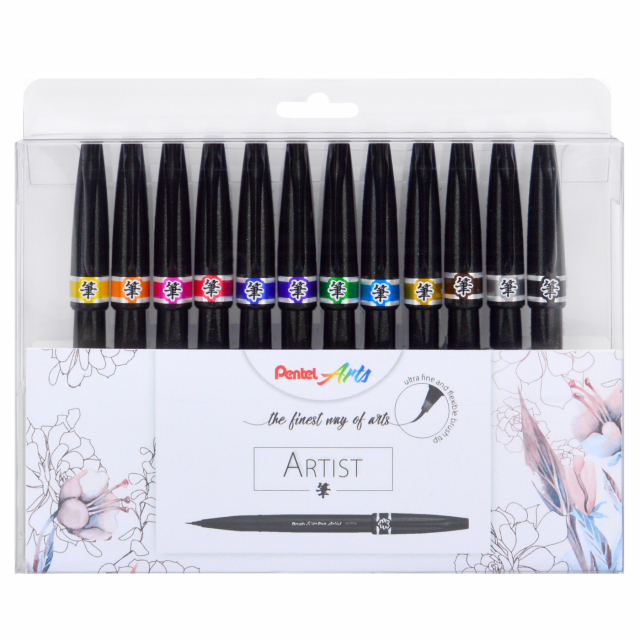 Artist Brush Sign Pen 12-setti