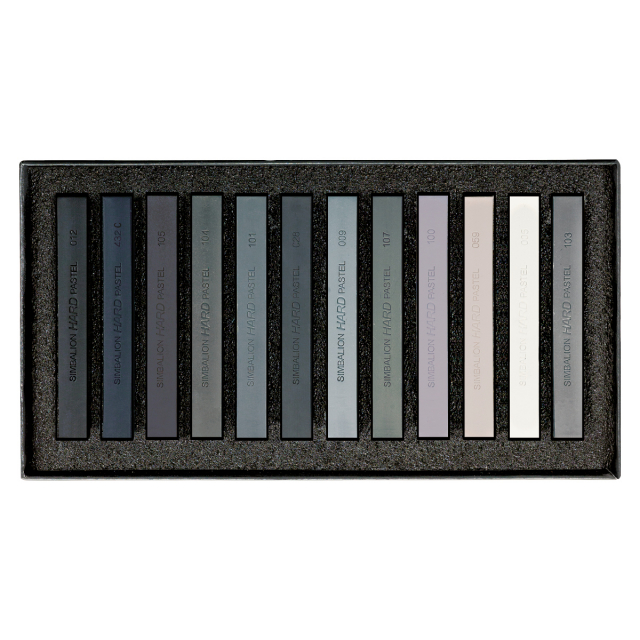 Pastellivärikynät Hard Grey Tones 12-setti