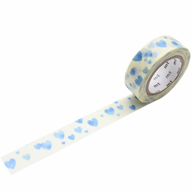Washi-teippi Heart Stamp Blue