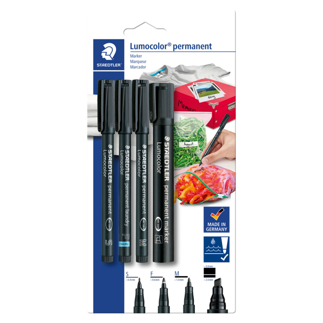 Lumocolor 60 permanent markers 4-pack black