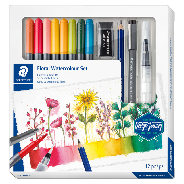 Floral Akvarellisetti 12 kpl