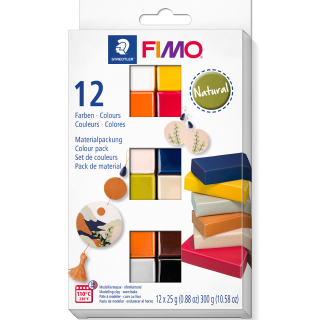 FIMO Soft Muovailusavi 12 x 25 g Natural colours