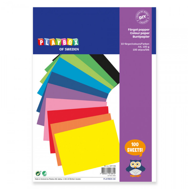 Värillinen paperi A4 100 kpl