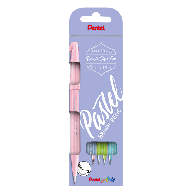 Brush Sign Pen 4-setti Pastel