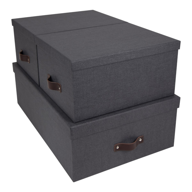 Inge Storage Box set of 3 Musta