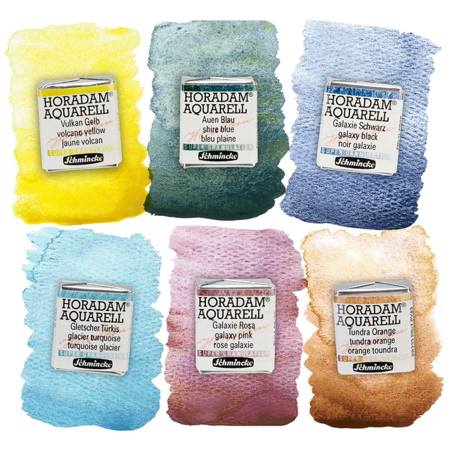 Horadam Super Granulation Deep sea green Half Pans ryhmässä Taiteilijatarvikkeet / Taiteilijavärit / Akvarellivärit / Vesiväri napissa @ Pen Store (128006)