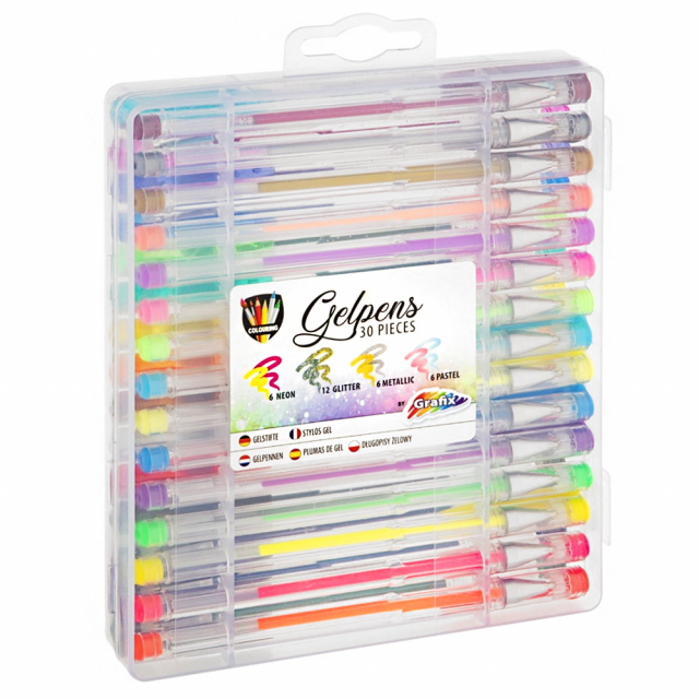 Gel Pens in carry Case 30 kpl
