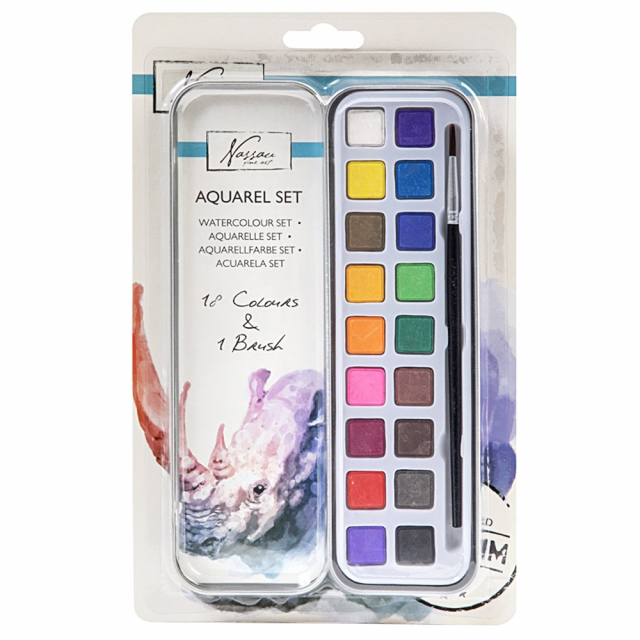 Aquarel kit 18 colours + Sivellin