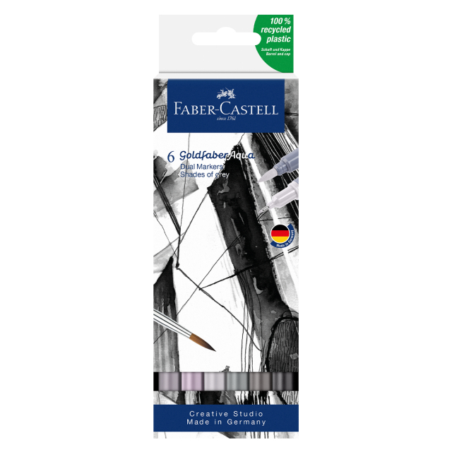 Goldfaber Aqua Dual Marker 6-setti Shades of grey