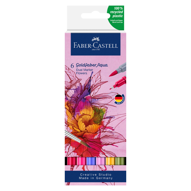 Goldfaber Aqua Dual Marker 6-setti Flowers